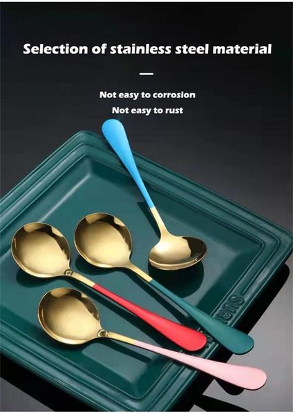 spoons nordic style 410 stainless steel round spoon creative household gold-plated color tableware dessert gift
spoons nordic style 410 stainless steel round spoon creative household gold-plated color tableware dessert gift