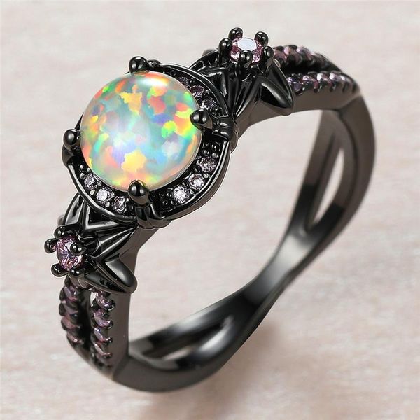 punk female white round opal ring cute 14kt black gold flower wedding rings for women luxury bride pink crystal engagement, Slivery;golden
punk female white round opal ring cute 14kt black gold flower wedding rings for women luxury bride pink crystal engagement, Slivery;golden