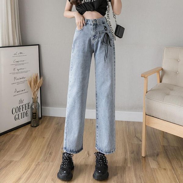 women's jeans 2021 autumn women high waist pants wide leg korean style casual oversized causal harajuku loose denim trousers e383, Blue
women's jeans 2021 autumn women high waist pants wide leg korean style casual oversized causal harajuku loose denim trousers e383, Blue