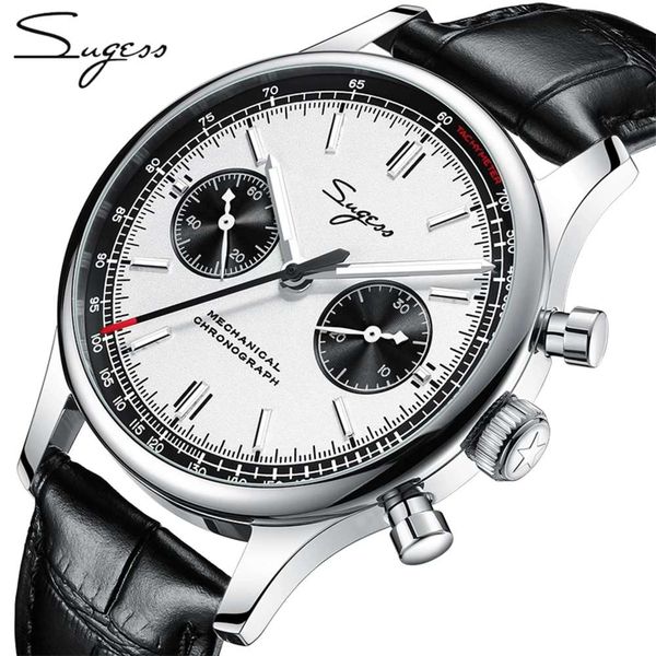 sugess 1963 chronograph mechanical seagull movement st1901 swinging neck watches men sapphire 40mm metal bracelet 2021, Slivery;brown
sugess 1963 chronograph mechanical seagull movement st1901 swinging neck watches men sapphire 40mm metal bracelet 2021, Slivery;brown