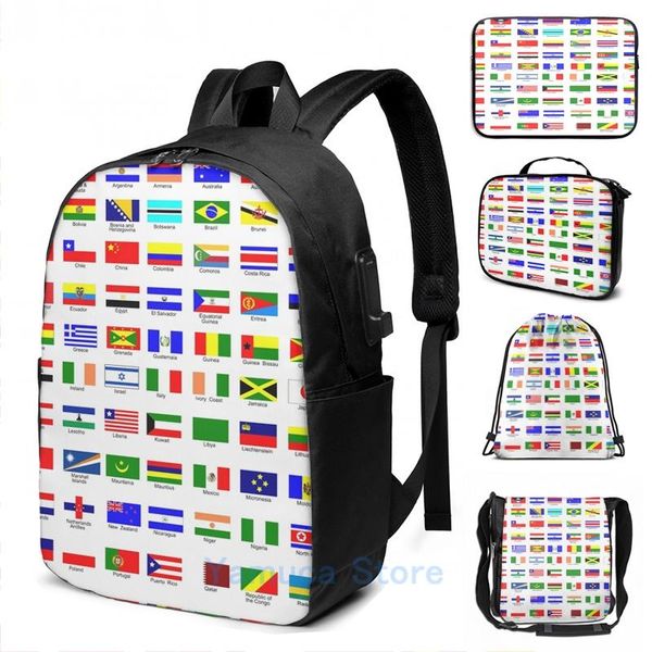 backpack funny graphic print flags of the world usb charge men school bags women bag travel laptop
backpack funny graphic print flags of the world usb charge men school bags women bag travel laptop