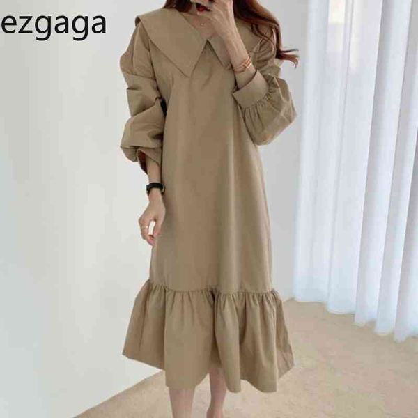 ezgaga elegant mermaid dress women vintage lantern sleeve sailor collar loose korean fashion high waist dress vestidos feminino 210430, Black;gray
ezgaga elegant mermaid dress women vintage lantern sleeve sailor collar loose korean fashion high waist dress vestidos feminino 210430, Black;gray