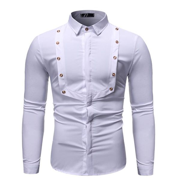 men's casual shirts 2021 men solid color turn down collar long sleeve splicing shirt slim button pocket work black white, White;black
men's casual shirts 2021 men solid color turn down collar long sleeve splicing shirt slim button pocket work black white, White;black