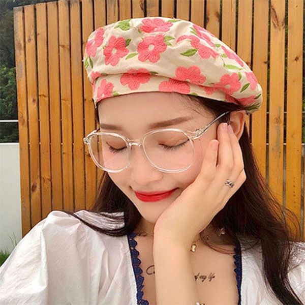 berets korean version of the three-dimensional flower embroidered beret, spring and summer versatile painter hat fashion, Blue;gray
berets korean version of the three-dimensional flower embroidered beret, spring and summer versatile painter hat fashion, Blue;gray