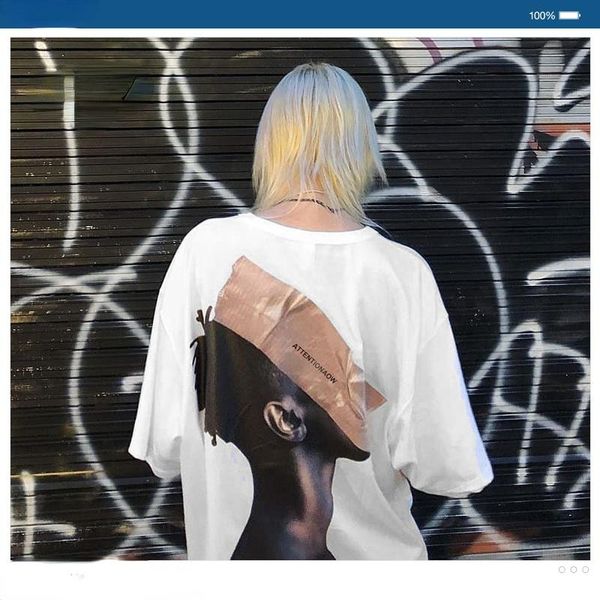 men's t-shirts summer t-shirt short sleeve and women's loose street back retro printed half hip hop, White;black
men's t-shirts summer t-shirt short sleeve and women's loose street back retro printed half hip hop, White;black