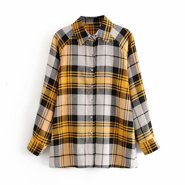 women's knits & tees women fashion yellow plaid loose shirts female casual long sleeve single breasted turn-down collar chic, White
women's knits & tees women fashion yellow plaid loose shirts female casual long sleeve single breasted turn-down collar chic, White