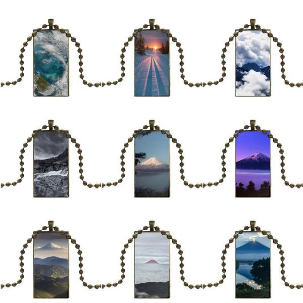 glass pendant necklace handmade half rectangle for women wedding snowy mountain clouds sea landscape scenery necklaces, Silver
glass pendant necklace handmade half rectangle for women wedding snowy mountain clouds sea landscape scenery necklaces, Silver