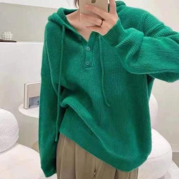 women's sweaters hooded pullover sweater loose outer wear 2021 autumn retro korean lazy style foreign knitted top, White;black
women's sweaters hooded pullover sweater loose outer wear 2021 autumn retro korean lazy style foreign knitted top, White;black