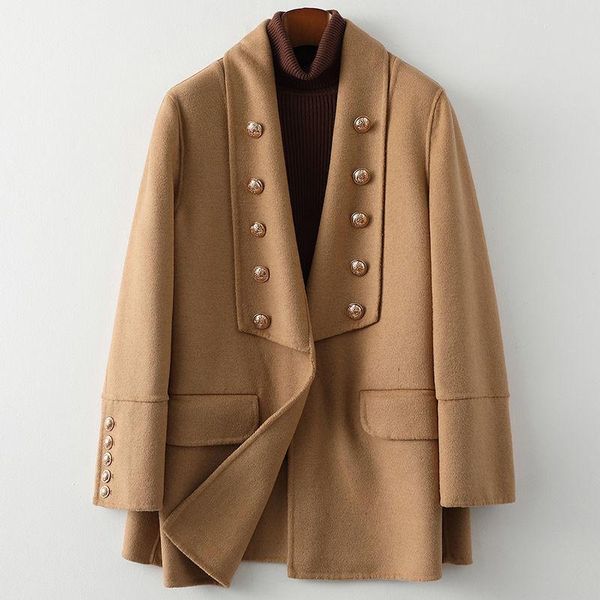 women's wool & blends temperament double breasted coat female metal buttons double-sided woolen factory outlets wy457, Black
women's wool & blends temperament double breasted coat female metal buttons double-sided woolen factory outlets wy457, Black