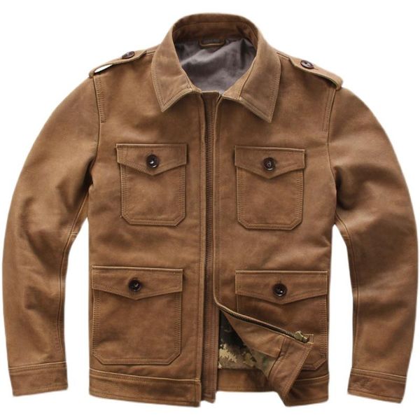 men's leather & faux 2021 light brown genuine jacket men safari style plus size 5xl real natural cowhide autumn slim fit young male coa, Black
men's leather & faux 2021 light brown genuine jacket men safari style plus size 5xl real natural cowhide autumn slim fit young male coa, Black