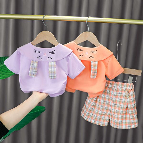 girls' summer suit net red children's foreign style 1-year-old 3 girls' two piece set, White 
girls' summer suit net red children's foreign style 1-year-old 3 girls' two piece set, White