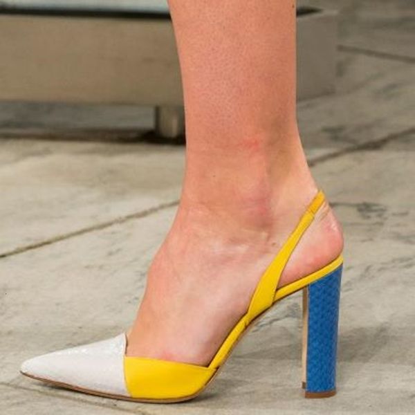 slippers muti color chunky heels dressed in pointy toe shoes slingback pumps female high square-heeled vesc, Black
slippers muti color chunky heels dressed in pointy toe shoes slingback pumps female high square-heeled vesc, Black
