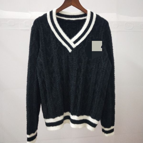 120 2021 spring sweater long sleeve v neck pullover sweater luxury womens clothes dl, White;black
120 2021 spring sweater long sleeve v neck pullover sweater luxury womens clothes dl, White;black