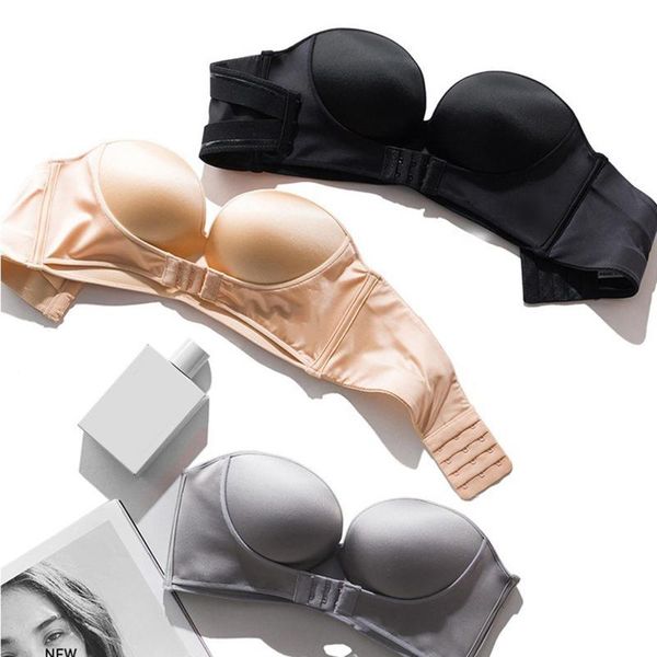 bustiers & corsets strapless bra women tube underwear solid color half cup seamless push up bras brassiere, Black;white
bustiers & corsets strapless bra women tube underwear solid color half cup seamless push up bras brassiere, Black;white