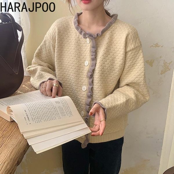 women's knits & tees harajpoo cardigans women wooden ear knit 2021 spring autumn loose versatile gentle style temperament hit color swe, White
women's knits & tees harajpoo cardigans women wooden ear knit 2021 spring autumn loose versatile gentle style temperament hit color swe, White