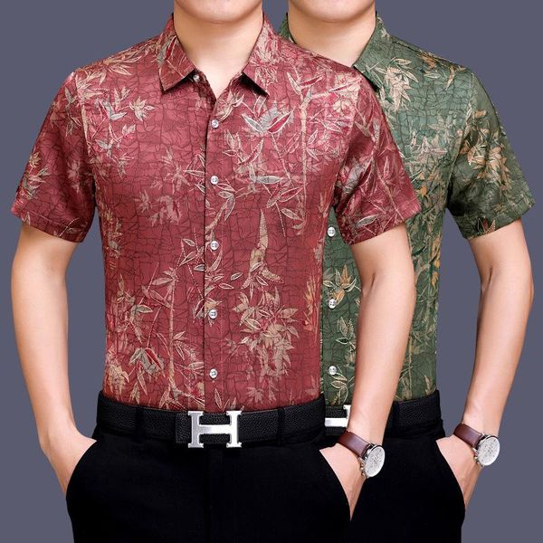 men's casual shirts c-5803 bamboo leaves 3d printing middle-aged short sleeve shirt summer quality soft comfortable luxury cool men -x, White;black
men's casual shirts c-5803 bamboo leaves 3d printing middle-aged short sleeve shirt summer quality soft comfortable luxury cool men -x, White;black