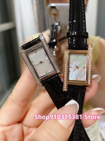 wristwatches fashion women geometric rectangular watches stainless steel quartz wristwatch ladies black leather mother of pearl clock 20mm, Slivery;brown
wristwatches fashion women geometric rectangular watches stainless steel quartz wristwatch ladies black leather mother of pearl clock 20mm, Slivery;brown