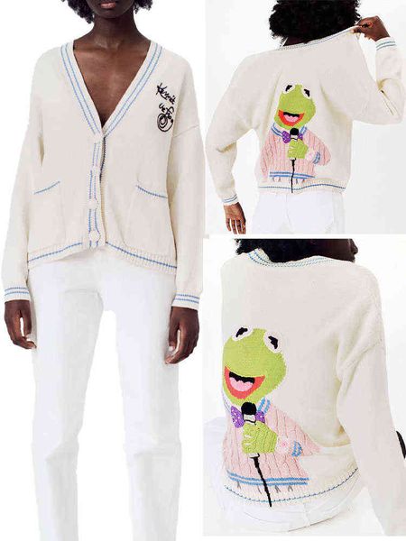 za knitted jacket autumn ladies wild letters cartoon embroidery knitted cardigan sweater jacket 211117, White
za knitted jacket autumn ladies wild letters cartoon embroidery knitted cardigan sweater jacket 211117, White