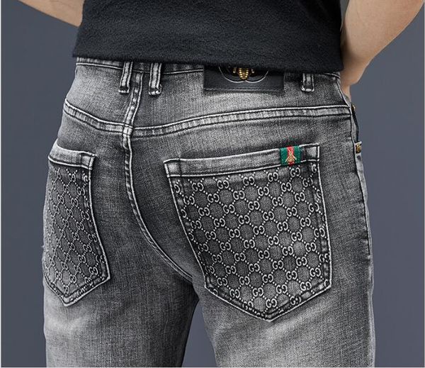 men's jeans man autumn cotton slim elastic fashion business trousers classic style denim pants male gray color men high-end casual jean, Blue
men's jeans man autumn cotton slim elastic fashion business trousers classic style denim pants male gray color men high-end casual jean, Blue