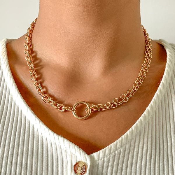 chains ingesight.z round circle ring double layered link chain choker necklaces simple minimalist short collar neck jewelry, Silver
chains ingesight.z round circle ring double layered link chain choker necklaces simple minimalist short collar neck jewelry, Silver