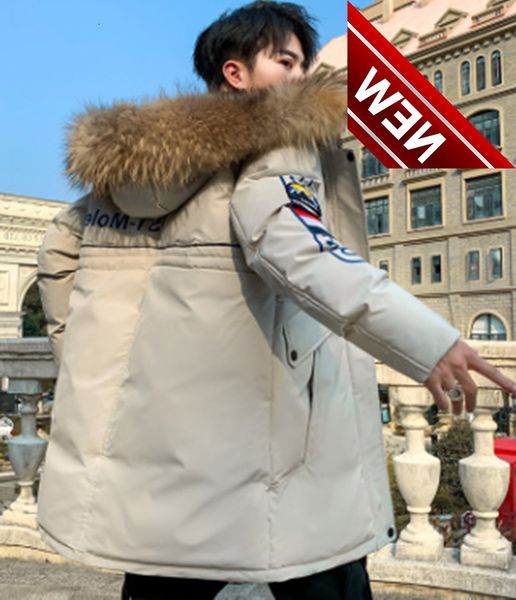 2021 new style men down jacket winter medium long cotton padded monclair tooling thickened wool collar trend coat, Black
2021 new style men down jacket winter medium long cotton padded monclair tooling thickened wool collar trend coat, Black