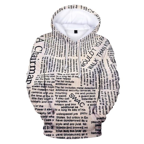 men's hoodies & sweatshirts spaper 3d print sweatshirt men classic cool hip hop fashion hoodie casual slim coat, Black
men's hoodies & sweatshirts spaper 3d print sweatshirt men classic cool hip hop fashion hoodie casual slim coat, Black