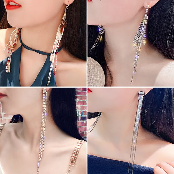 earrings style luxury net red 925 silver needle long tassel earrings set with diamond fashion exaggerated super long earrings
earrings style luxury net red 925 silver needle long tassel earrings set with diamond fashion exaggerated super long earrings