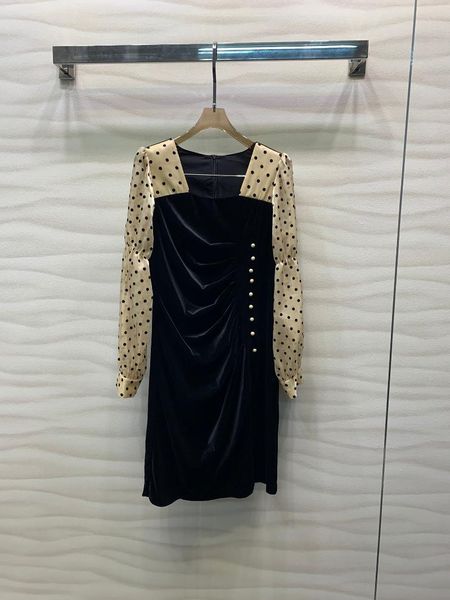 casual dresses early autumn of 2021 the wave point lantern sleeve splicing velvet collar dress 0906, Black;gray
casual dresses early autumn of 2021 the wave point lantern sleeve splicing velvet collar dress 0906, Black;gray