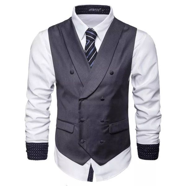 men's vests mens suit formal blazer casual double breasted men waistcoat male vest business, Black;white
men's vests mens suit formal blazer casual double breasted men waistcoat male vest business, Black;white