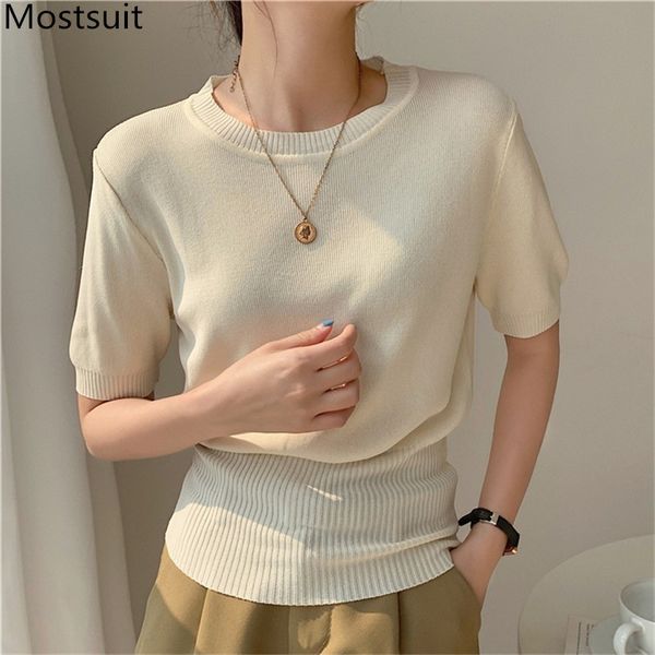 summer thin knitted t shirt tees women short sleeve o-neck solid casual fashion korean t-shirt femme 210514, White
summer thin knitted t shirt tees women short sleeve o-neck solid casual fashion korean t-shirt femme 210514, White