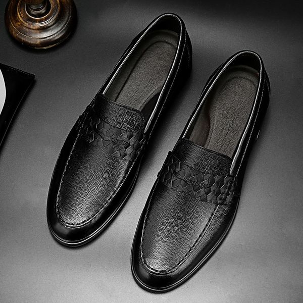 spring and summer men's leather sho, genuine busins casual formal lefu one foot pedal, versatile lazy, Black
spring and summer men's leather sho, genuine busins casual formal lefu one foot pedal, versatile lazy, Black