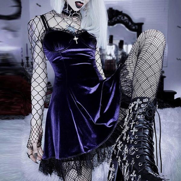 casual dresses 2021 halloween women lolita dark girl gothic lace low-cut sling dress purple women's clothing, Black;gray
casual dresses 2021 halloween women lolita dark girl gothic lace low-cut sling dress purple women's clothing, Black;gray
