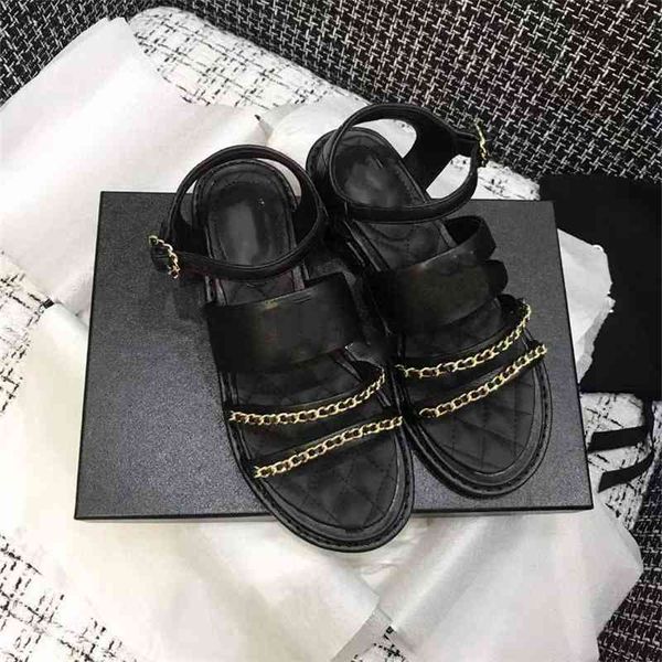 leather platform sandal fairy fashion chain the new summer 2021 non-slip soft soles go with flat shoes genuine leather, Black
leather platform sandal fairy fashion chain the new summer 2021 non-slip soft soles go with flat shoes genuine leather, Black