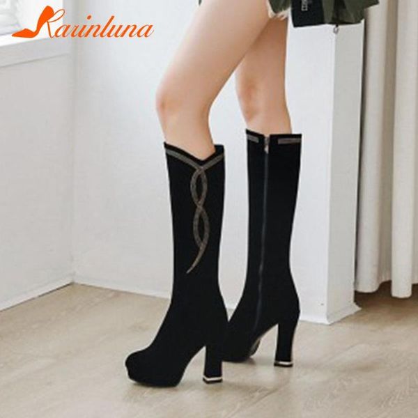 boots karin brand female thick heels round toe solid zipper mid-calf women big size 33-43, Black
boots karin brand female thick heels round toe solid zipper mid-calf women big size 33-43, Black
