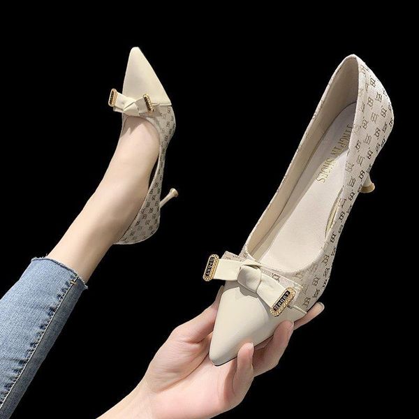 high heeled shoes women bow pumps 8cm pointed heel female quality dress, Black
high heeled shoes women bow pumps 8cm pointed heel female quality dress, Black
