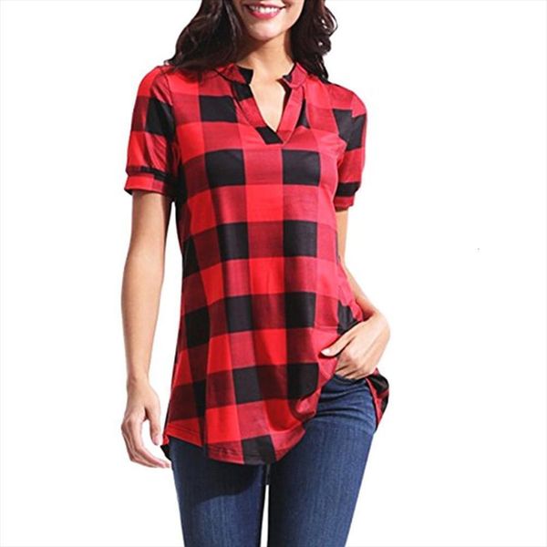 summer casual girls short sleeve women shirts v neck color block plaid print slim fit blouse simple tunic streetwear, White
summer casual girls short sleeve women shirts v neck color block plaid print slim fit blouse simple tunic streetwear, White