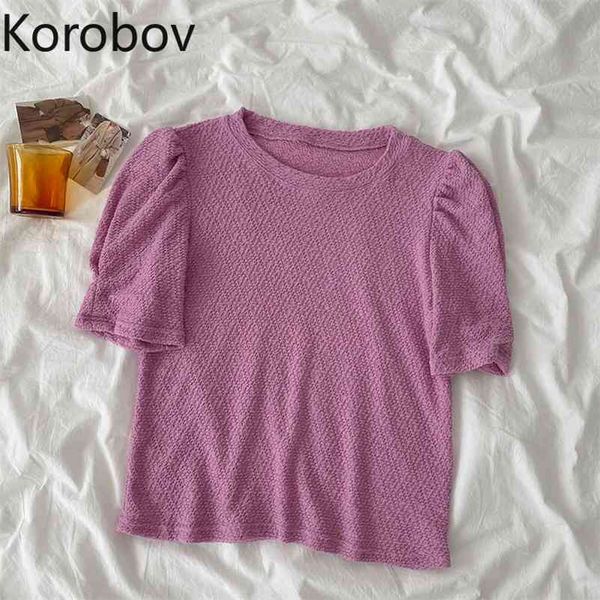 korobov new arrival women t shirts korean o neck puff sleeve elegant tee preppy style sweet chic summer t shirt 210430, White
korobov new arrival women t shirts korean o neck puff sleeve elegant tee preppy style sweet chic summer t shirt 210430, White