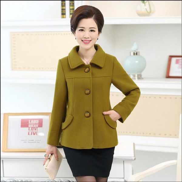 women's wool & blends spring -4xl and autumn mother fashion casual woolen jacket women short paragraph coat middle-aged ladies plus s, Black
women's wool & blends spring -4xl and autumn mother fashion casual woolen jacket women short paragraph coat middle-aged ladies plus s, Black