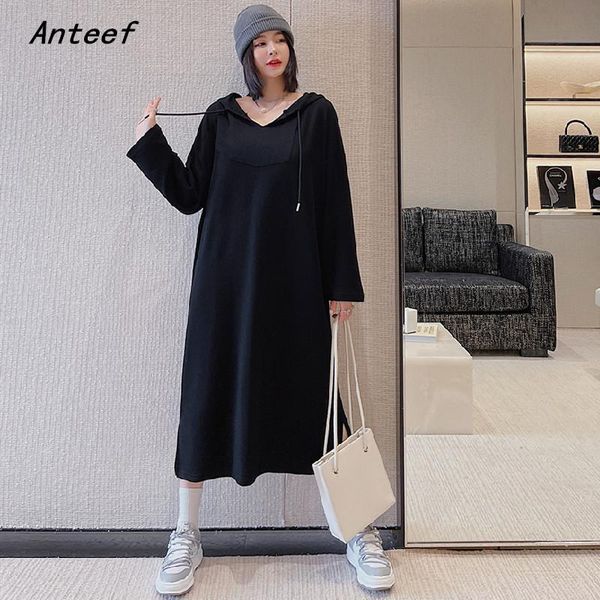 casual dresses anteef long sleeve plus size hoodies cotton for women loose spring autumn sweatshirts dress elegant clothing 2021, Black;gray
casual dresses anteef long sleeve plus size hoodies cotton for women loose spring autumn sweatshirts dress elegant clothing 2021, Black;gray