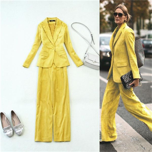 fashion suit suits female autumn corduroy casual pink + waist wide leg pants two-piece women women's two piece, White
fashion suit suits female autumn corduroy casual pink + waist wide leg pants two-piece women women's two piece, White