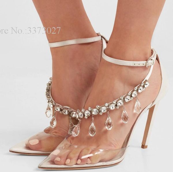 transparent pvc thin heel crystal sandals lady beading string high wedding rhinestone pointed toe gladiator pumps, Black
transparent pvc thin heel crystal sandals lady beading string high wedding rhinestone pointed toe gladiator pumps, Black