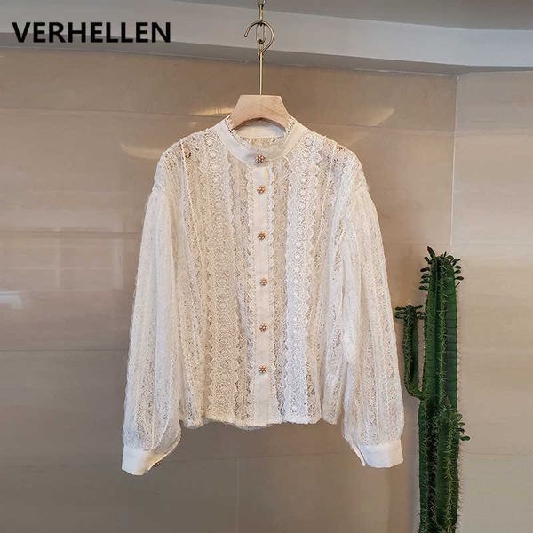 verhellen luxury designer runway shirts spring women's long sleeve pearl button lace embroidery loose blouses 210706, White
verhellen luxury designer runway shirts spring women's long sleeve pearl button lace embroidery loose blouses 210706, White
