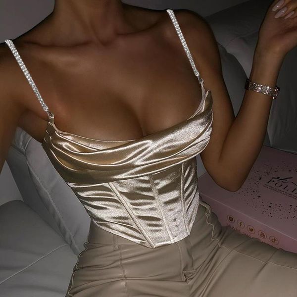 dgirl crystal diamante cropped womens tanks bustier solid stacked satin with full lined women club wear outfits corset, White
dgirl crystal diamante cropped womens tanks bustier solid stacked satin with full lined women club wear outfits corset, White