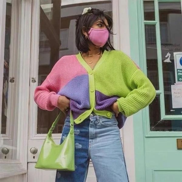 women's knits & tees foridol patchwork oversized autumn winter caedigans women button casual harajuku streetwear knitted sweater cardig, White
women's knits & tees foridol patchwork oversized autumn winter caedigans women button casual harajuku streetwear knitted sweater cardig, White