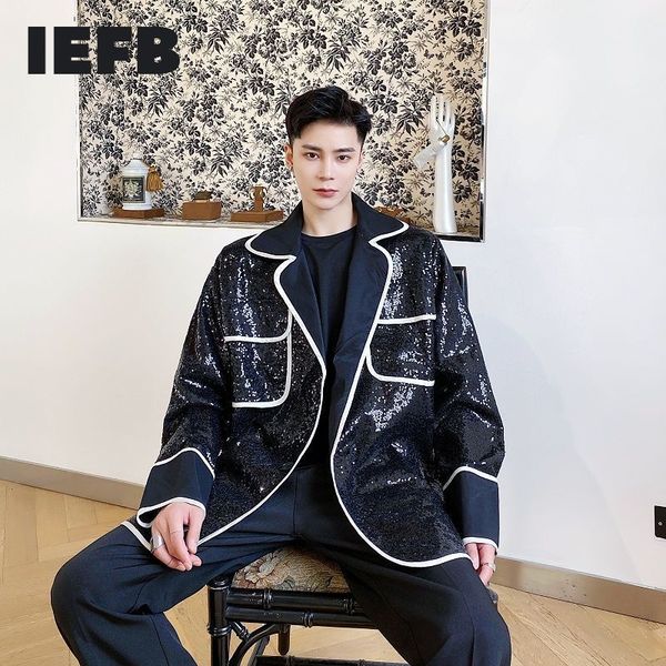 iefb men's wear fashionable single breasted sequin large size niche design white edge split black shirt male spring 9y4066 210524, White;black
iefb men's wear fashionable single breasted sequin large size niche design white edge split black shirt male spring 9y4066 210524, White;black