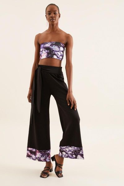 women's pants & capris black bell-bottomed detailed crepe plus size pleated wide leg women fashion casual loose office lady, Black;white
women's pants & capris black bell-bottomed detailed crepe plus size pleated wide leg women fashion casual loose office lady, Black;white
