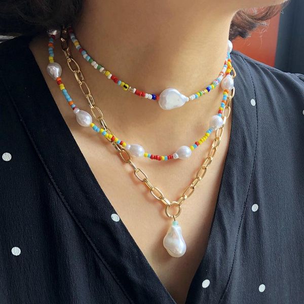 chokers bohemia beads pearl choker necklace for women sweet colorful collar jewelry fashion holiday beach jewerly, Golden;silver
chokers bohemia beads pearl choker necklace for women sweet colorful collar jewelry fashion holiday beach jewerly, Golden;silver
