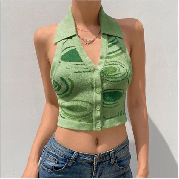 knit y2k crop women tanks halter neck backless summer green v casual sleeveless vintage tank, White
knit y2k crop women tanks halter neck backless summer green v casual sleeveless vintage tank, White