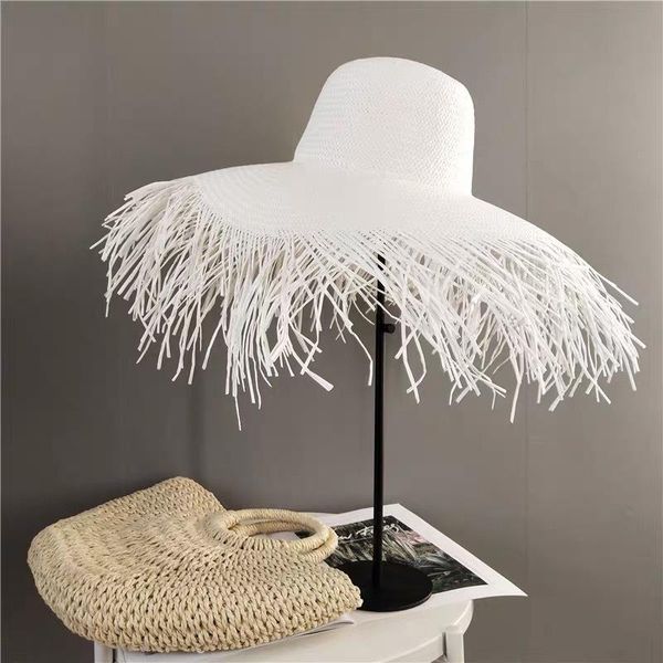 wide brim hats black white large women straw sun gilrs natural raffia panama beach caps, Blue;gray
wide brim hats black white large women straw sun gilrs natural raffia panama beach caps, Blue;gray