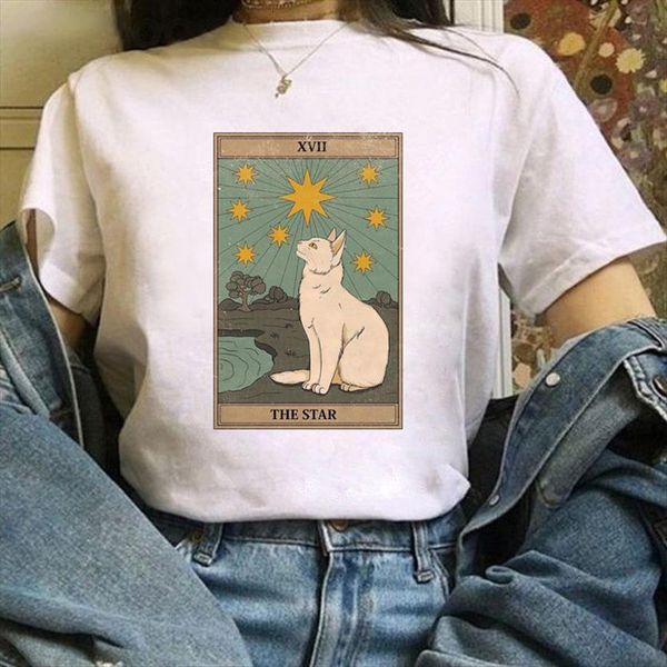 fashion tarot cat print cartoon womens t shirt tees kawaii graphic cute casual tee, White
fashion tarot cat print cartoon womens t shirt tees kawaii graphic cute casual tee, White